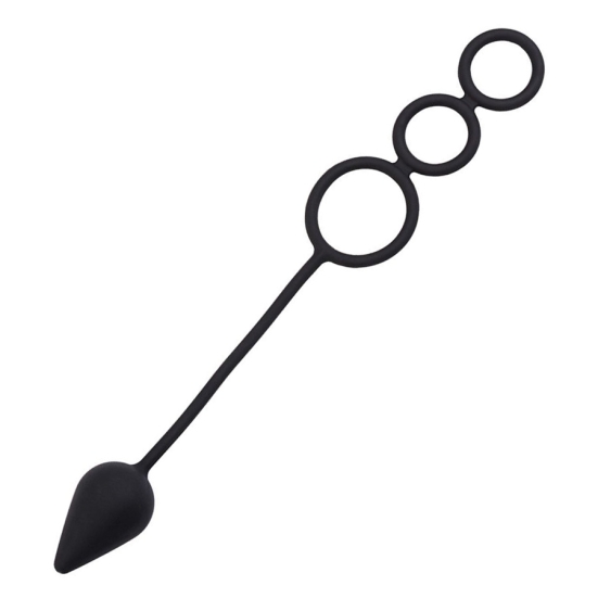 Эрекционные кольца с анальной пробкой Drop S-size