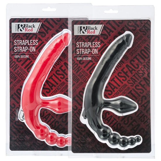 Страпон безремневой ToyFa Black&amp;Red - с вибрацией